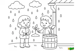 su-israfini-onleme-ve-su-dongusu-boyama-sayfasi